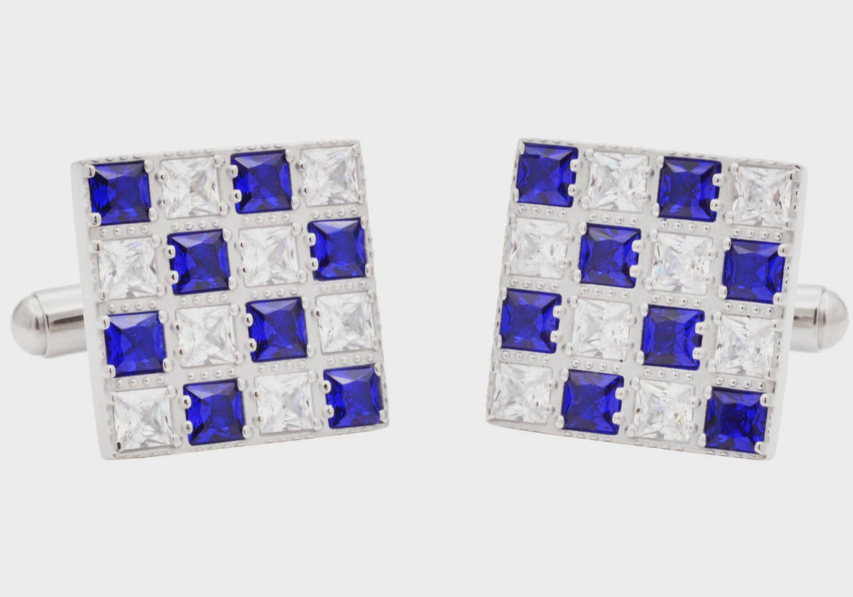 Checkerboard Blue Cufflinks