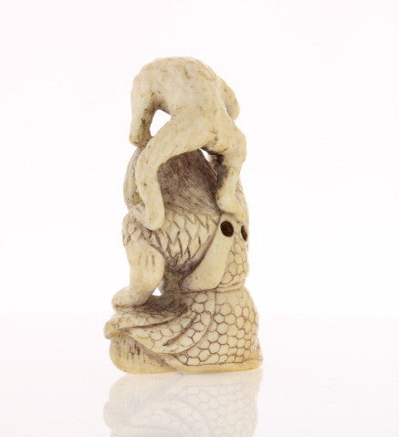 Toad & Owner Ivory Netsuke