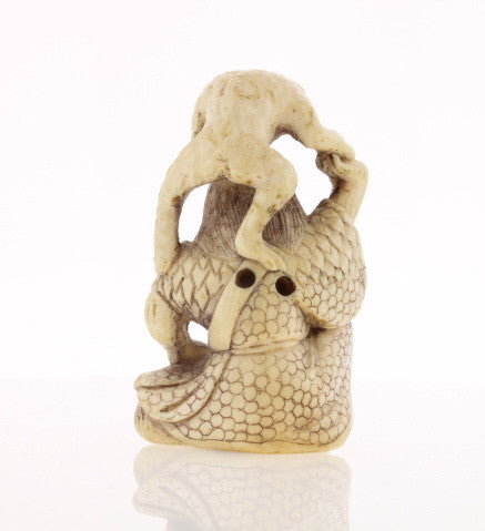 Toad & Owner Ivory Netsuke