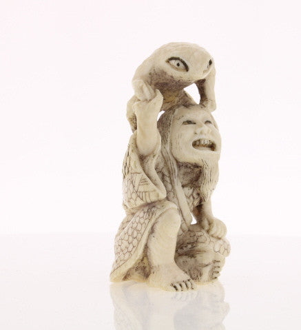 Toad & Owner Ivory Netsuke