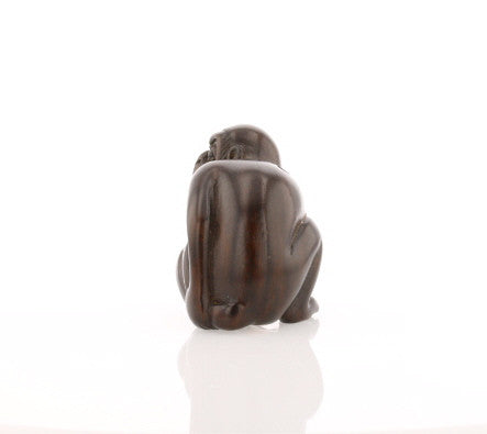 Vintage Ironwood Netsuke: Monkey with Nut - David's Antiques & Jewelry