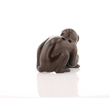 Vintage Ironwood Netsuke: Monkey with Nut