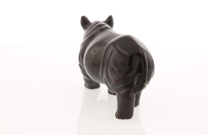 Regal Rhinoceros Dark Wood Netsuke