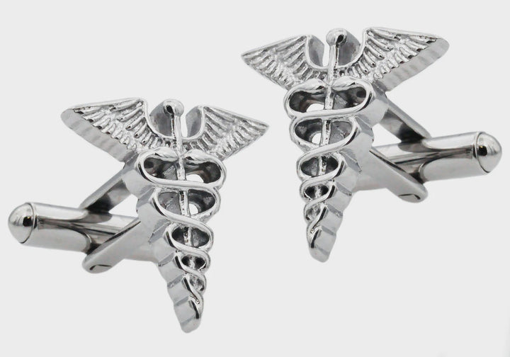 Silver Caduceus Cufflinks