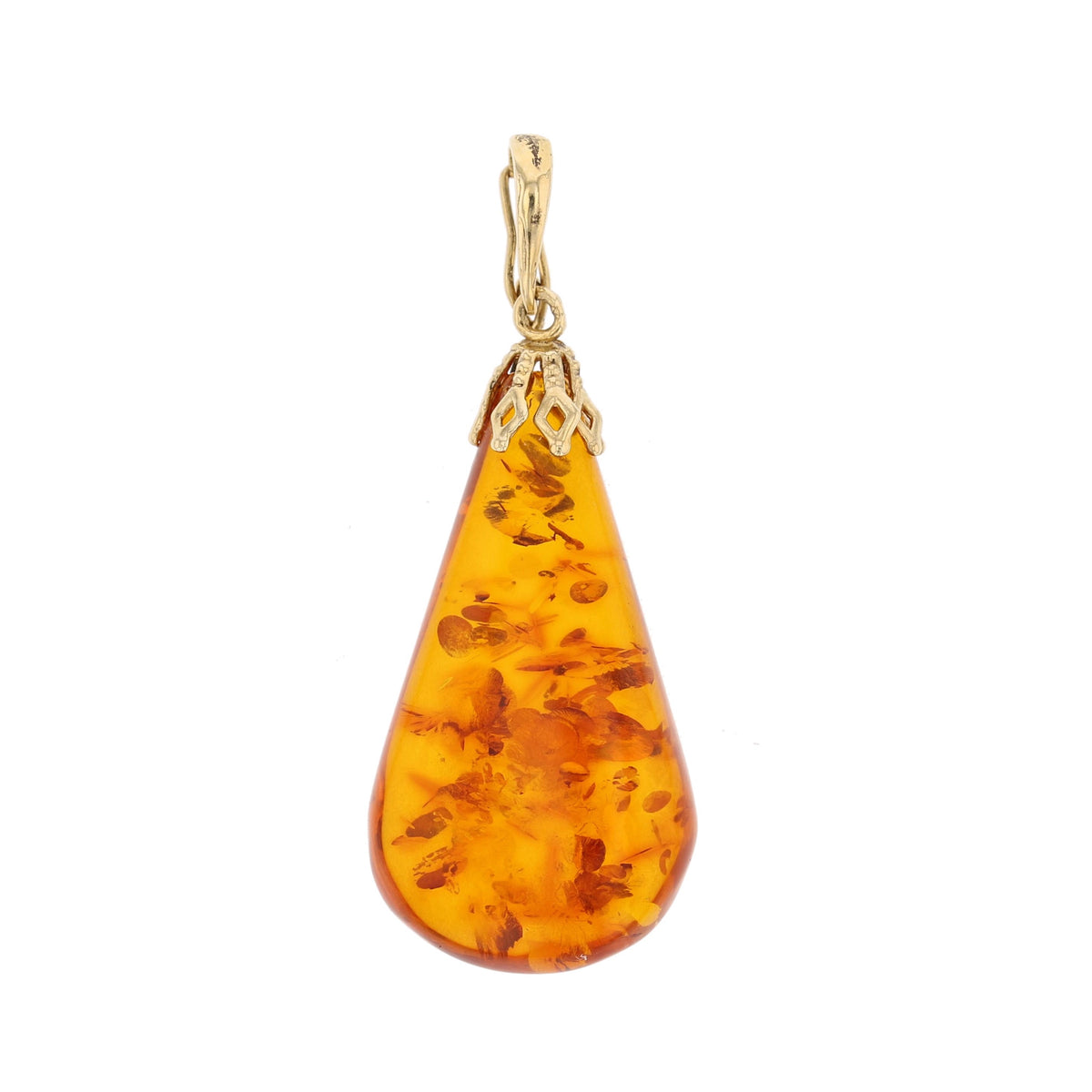 Amber Pendant Gold Bail