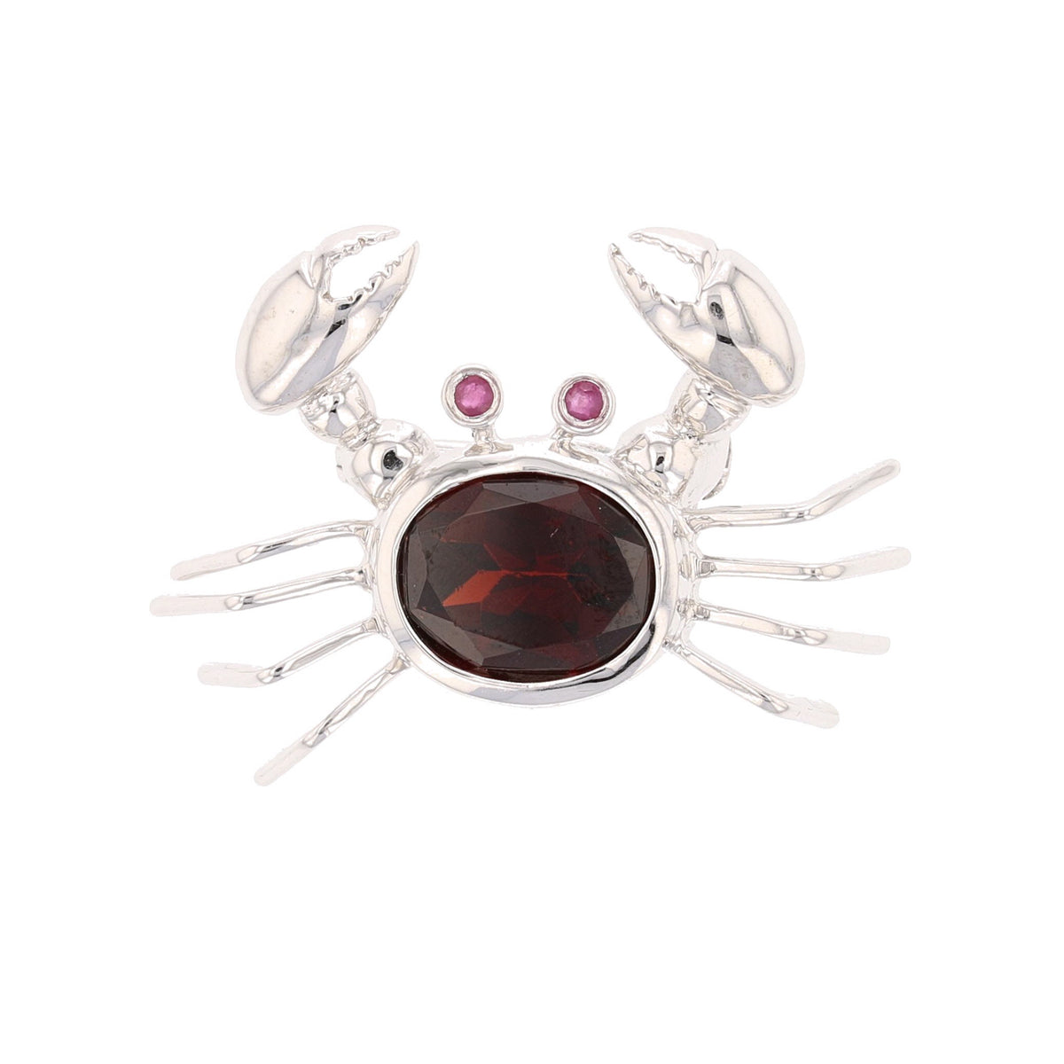 Garnet & Ruby Crab Pendant