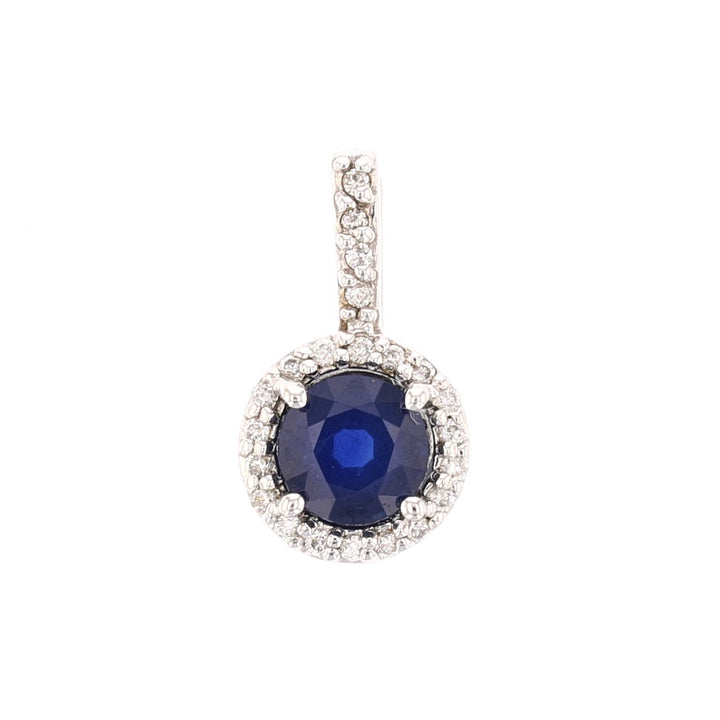 White Gold Sapphire and Diamond Pendant