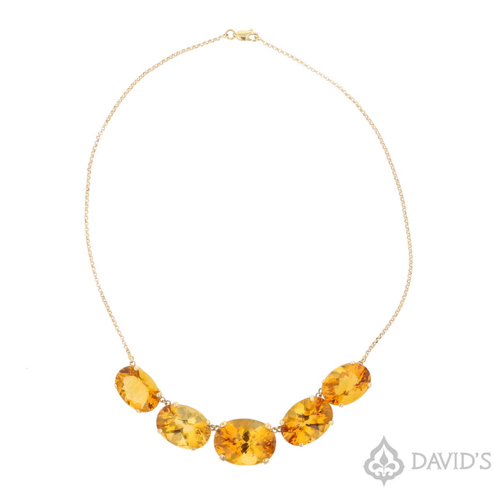 Yellow Gold Citrine Multi-Stone Necklace