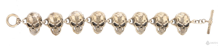 Sterling Silver Skull Bracelet with Matching Earrings and Ring