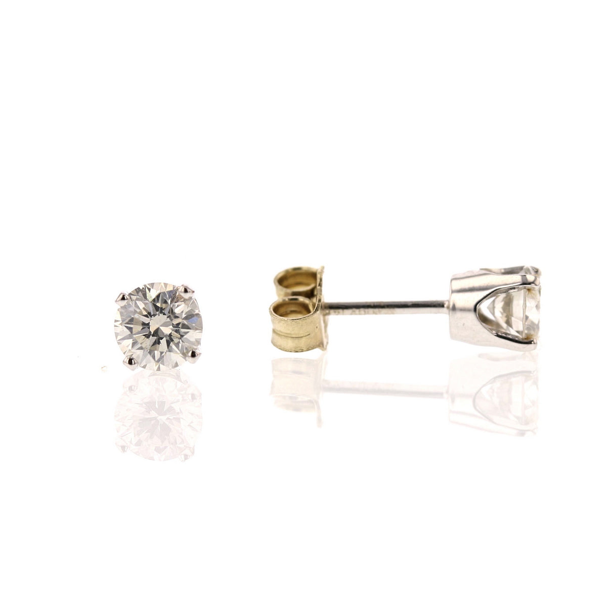Diamond Stud Earrings 14K White Gold