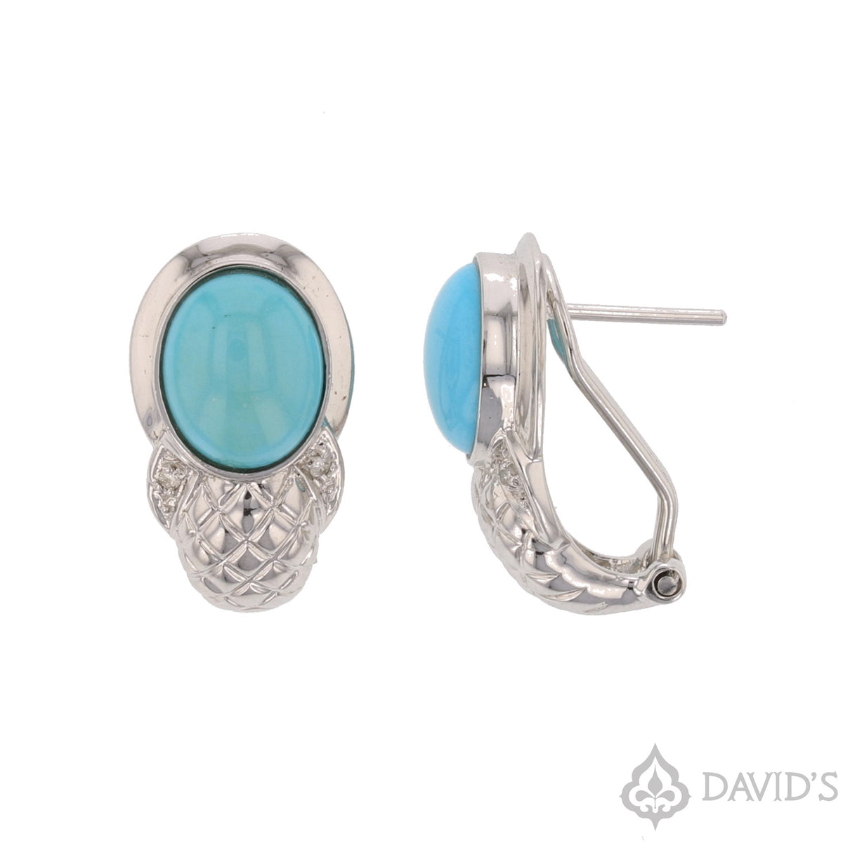 Turquoise & Diamond Earrings