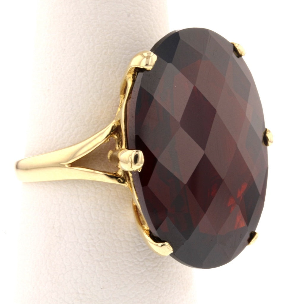 14K Yellow Gold Mozambique Garnet Ring