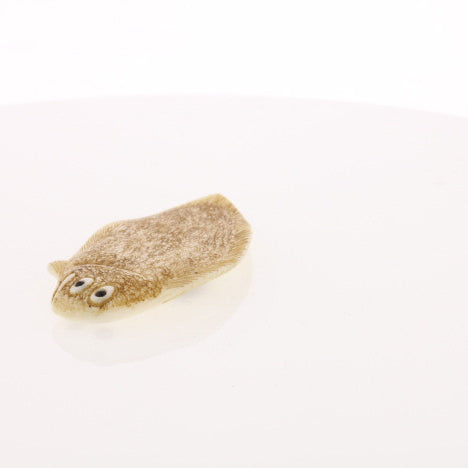 Ivory Netsuke of Enigmatic Flat Animal - Artist Signed - David's Antiques & Jewelry