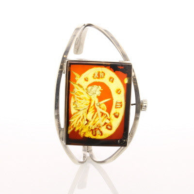 Carved Amber Cuff - David's Antiques & Jewelry