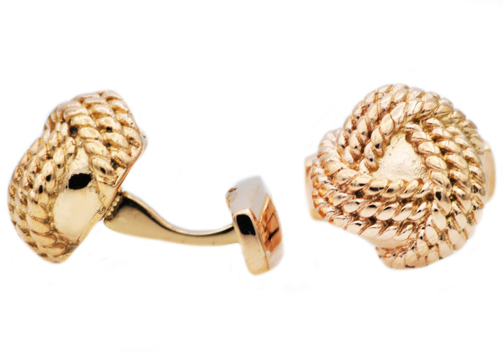 Stainless Steel Rose-Colored Knot Cufflinks