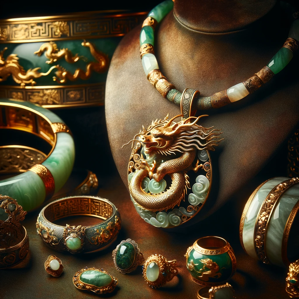 Gold jade dragon pendant shop
