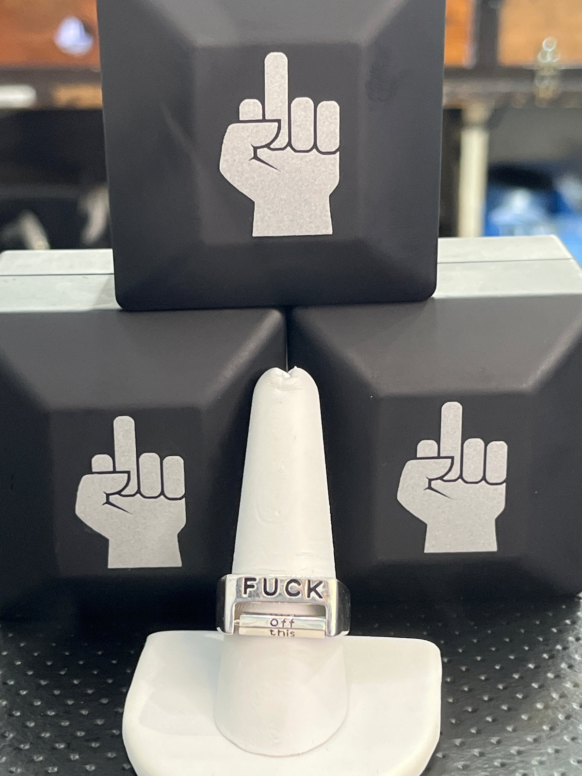 Sterling Silver Mood Spinner Ring – “F*ck It / Me / Everything / Off / You”