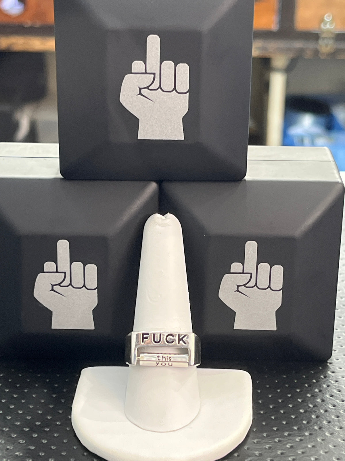 Sterling Silver Mood Spinner Ring – “F*ck It / Me / Everything / Off / You”