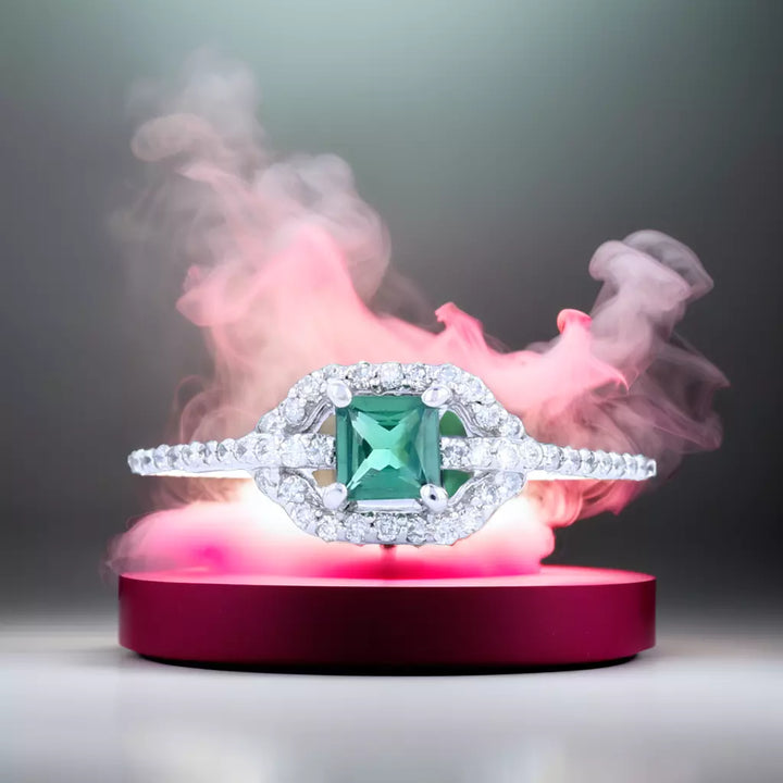 Alexandrite and Diamond GIA-Certified Ring