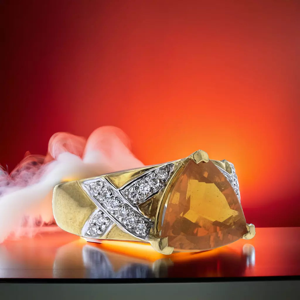 Brazilian Fire Opal Diamond Ring   893036