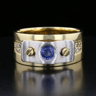 14K Yellow and White Gold Sapphire and Diamond Ring - David's Antiques & Jewelry