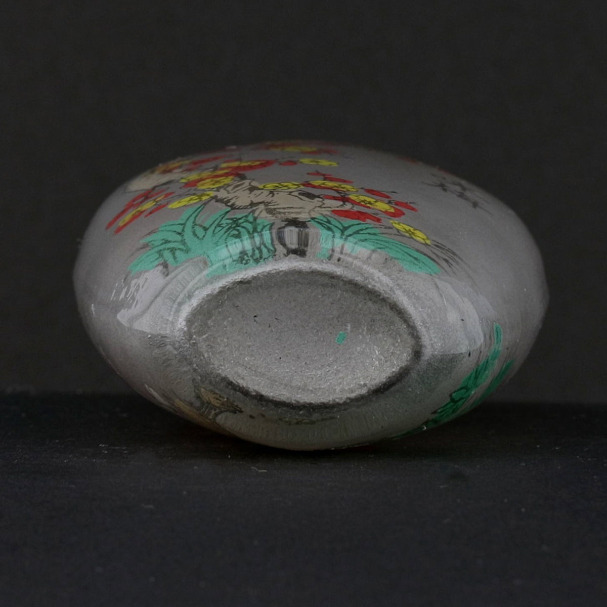 Antique Hand-Painted Inside Glass Snuff Bottle – Floral and Nature Scene