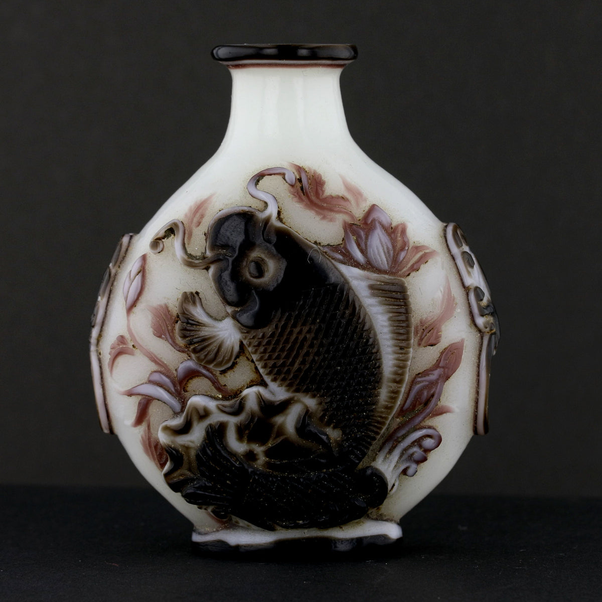Antique Chinese Snuff Bottle with Hand Embossed Designs