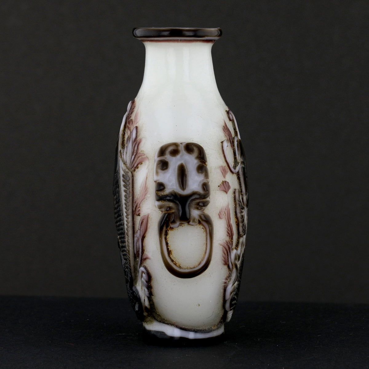 Antique Chinese Snuff Bottle with Hand Embossed Designs