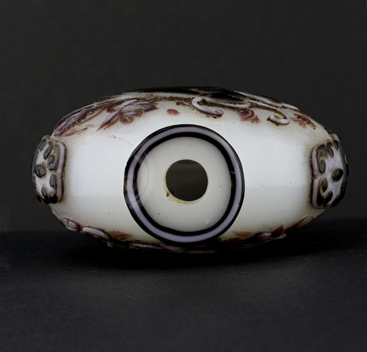 Antique Chinese Snuff Bottle with Hand Embossed Designs