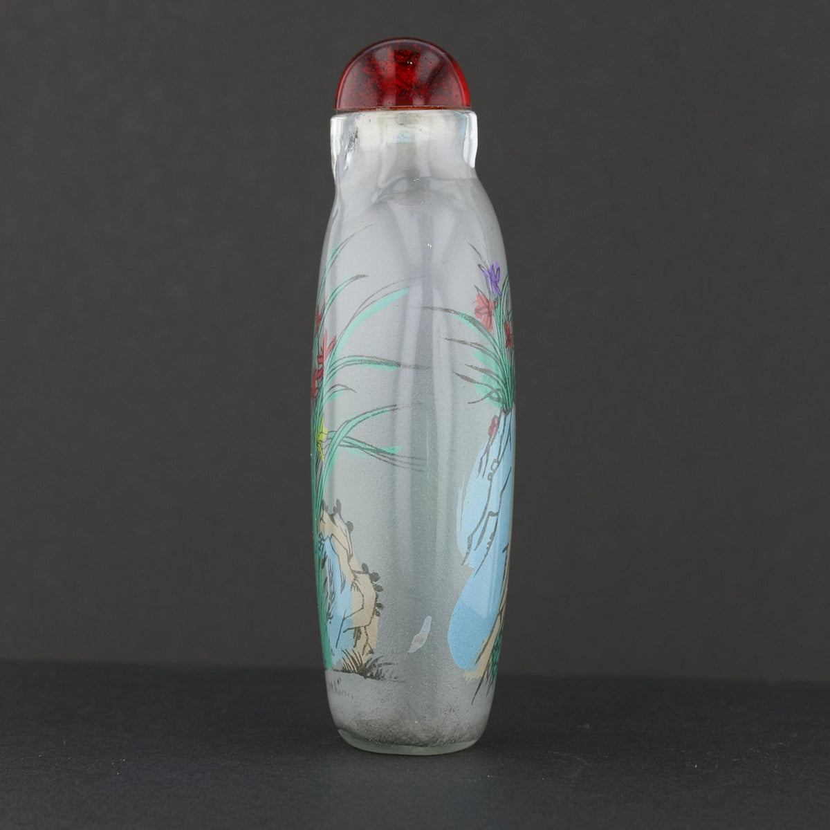 Antique Hand-Painted Inside Glass Snuff Bottle
