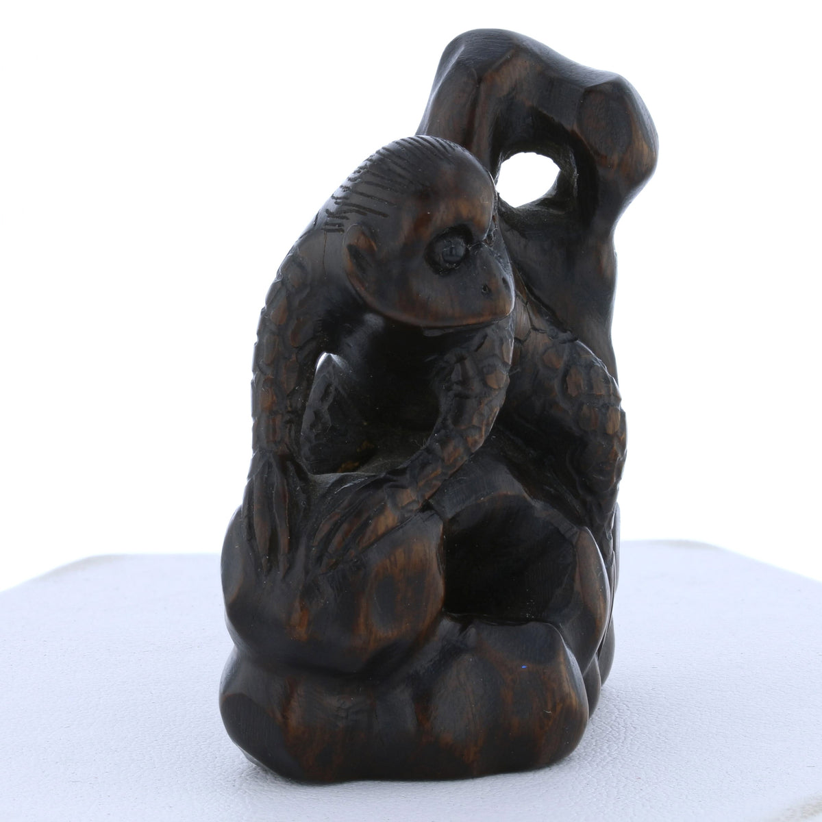 Vintage Ironwood Netsuke: Monkey by the Sea