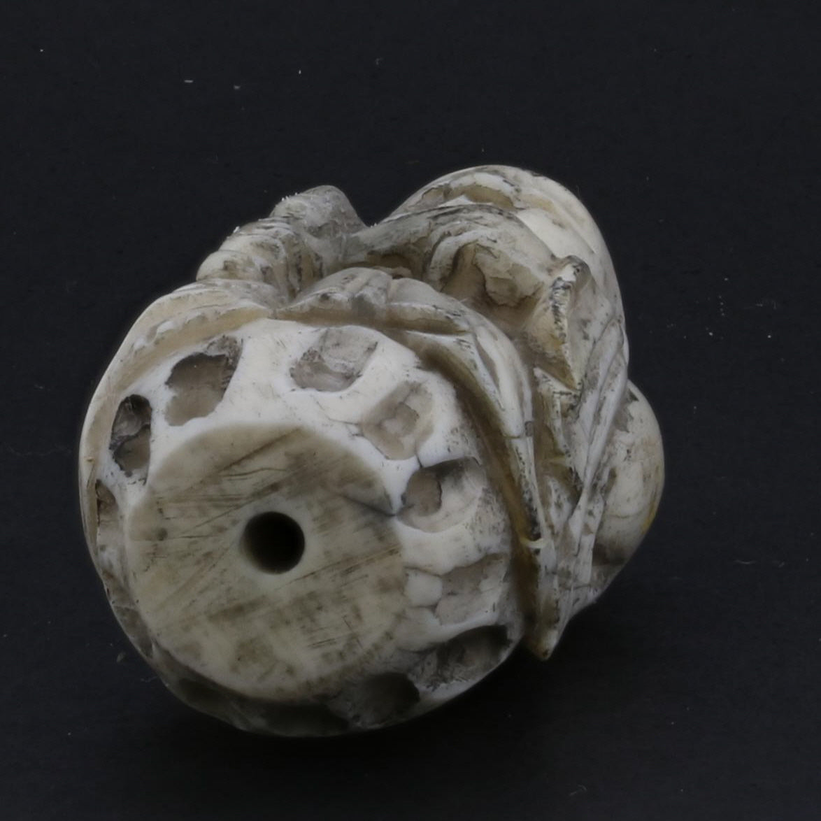 Antique Netsuke - Hand-Carved Monk Figurine