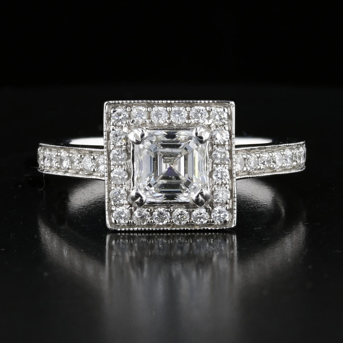 Square Diamond Engagement Ring