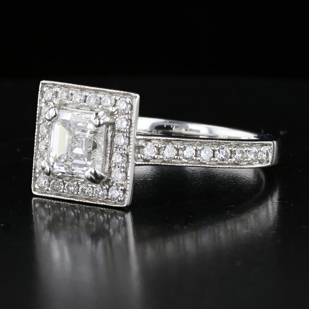 Square Diamond Engagement Ring