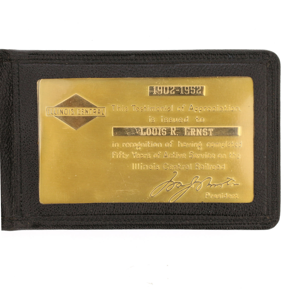 Illinois Central Appreciation Gold Card
