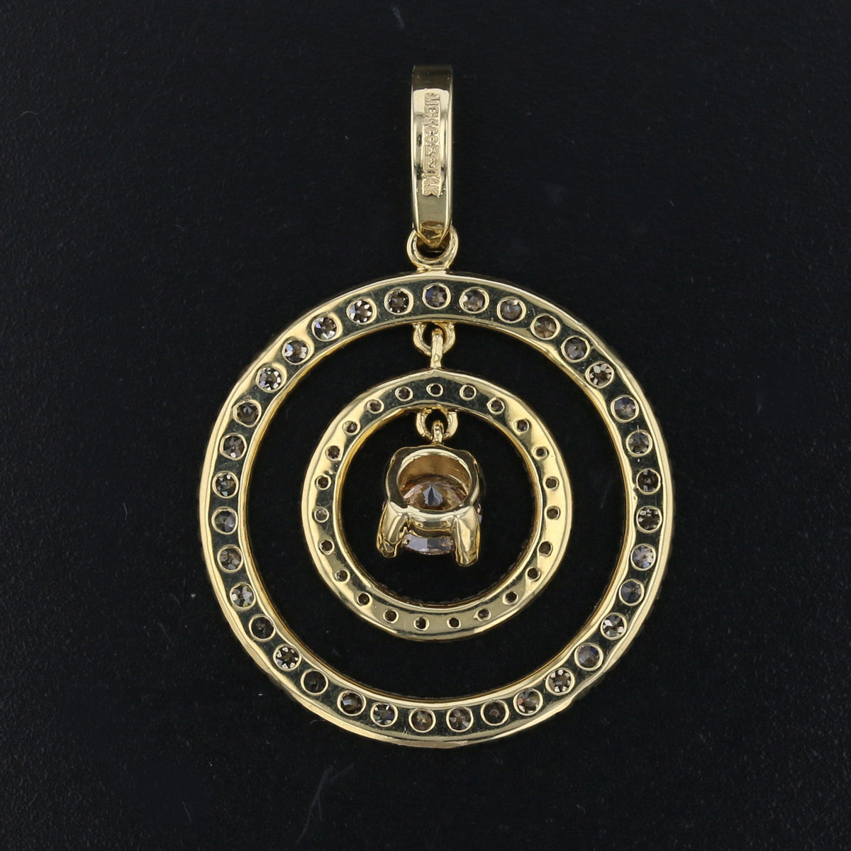 14K Yellow Gold Champagne Diamond Pendant