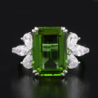 VooDooStone Emerald Cut Sterling Silver Ring with Side CZ - David's Antiques & Jewelry