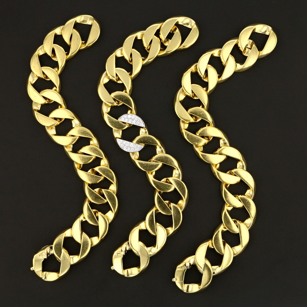 3 Curb Link Bracelet  Necklace combo