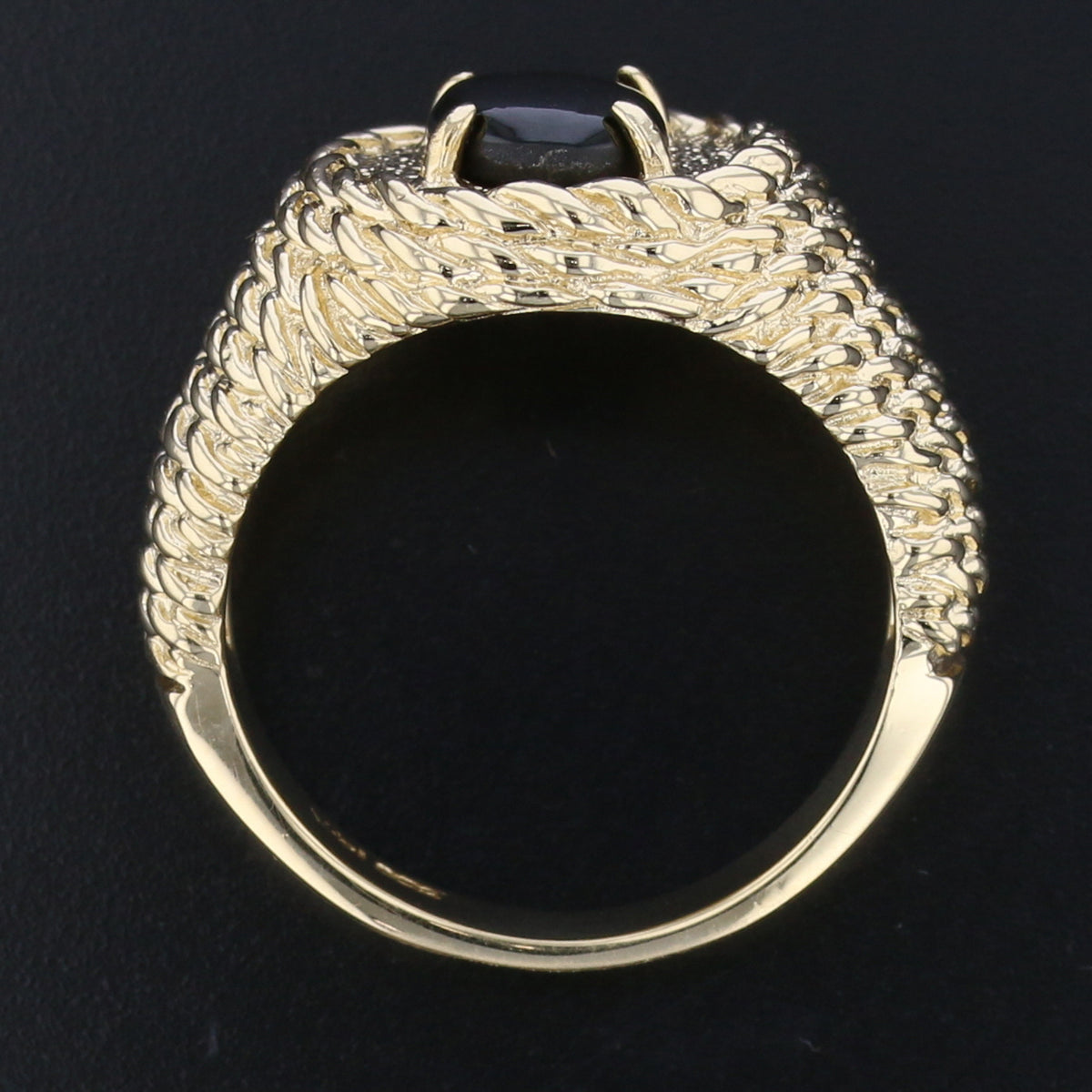 14K Gold Black Star Sapphire Ring