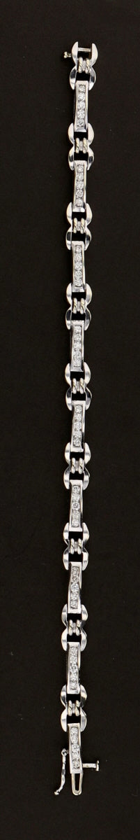 7" Round Diamond Gold Bracelet