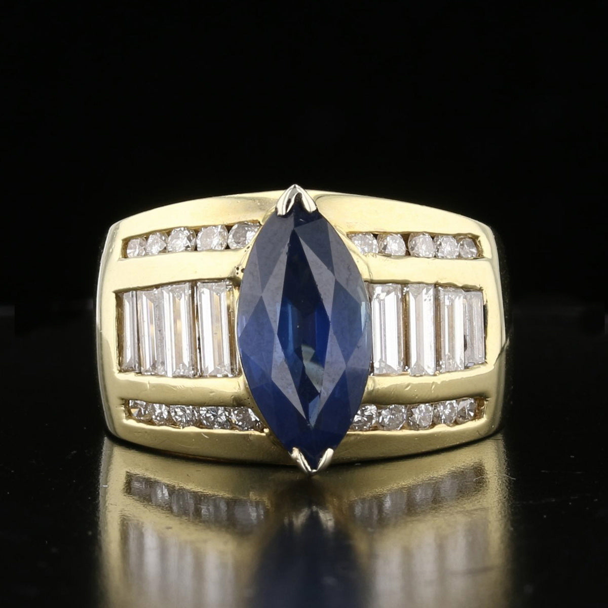 14K Yellow Gold Sapphire & Diamond Ring   891546