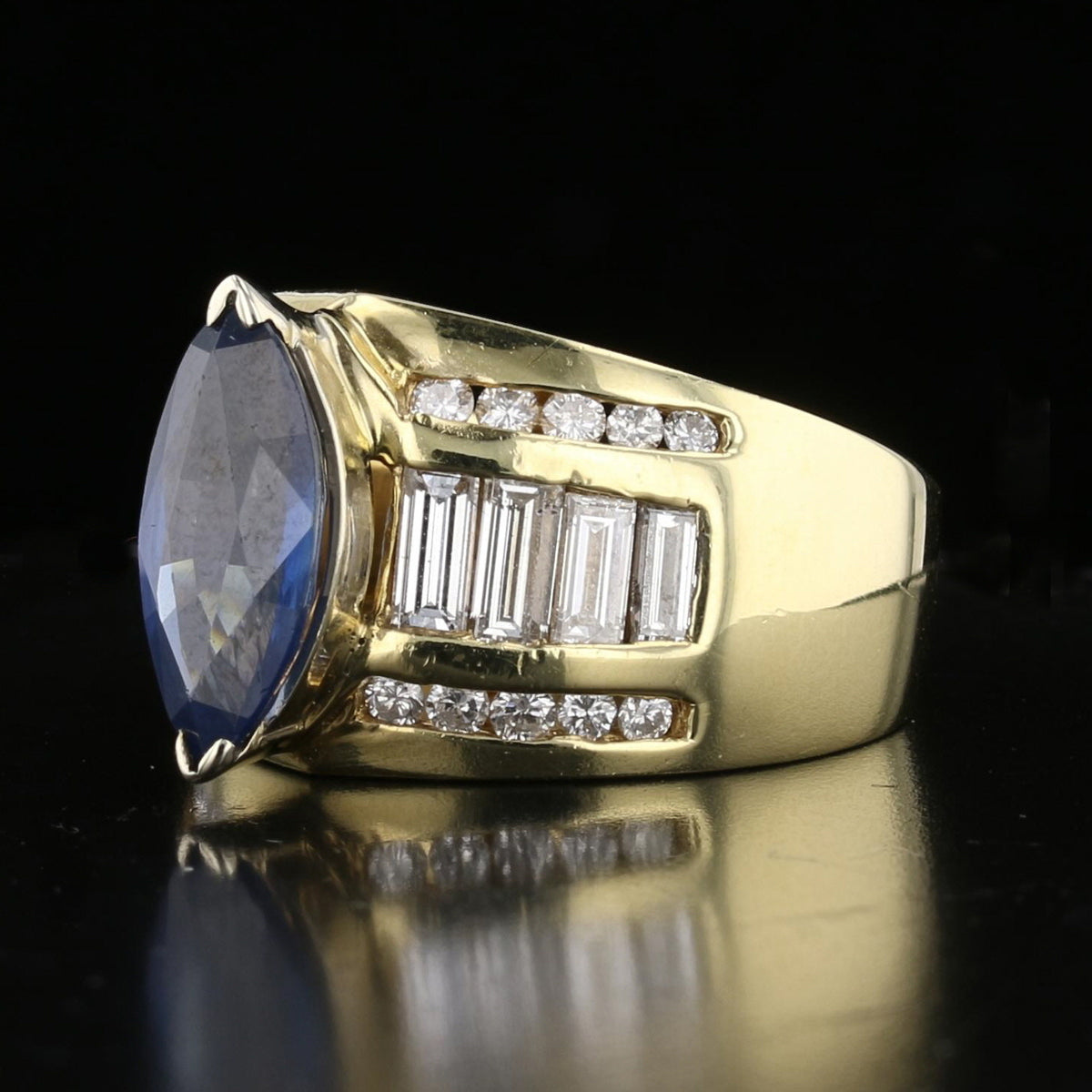 14K Yellow Gold Sapphire & Diamond Ring   891546