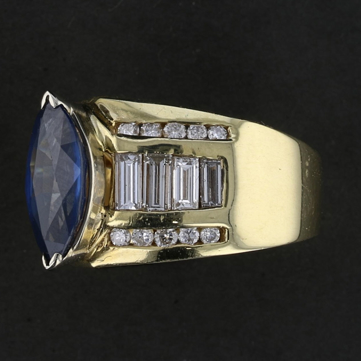 Marquise Sapphire & Diamond Ring - David's Antiques & Jewelry