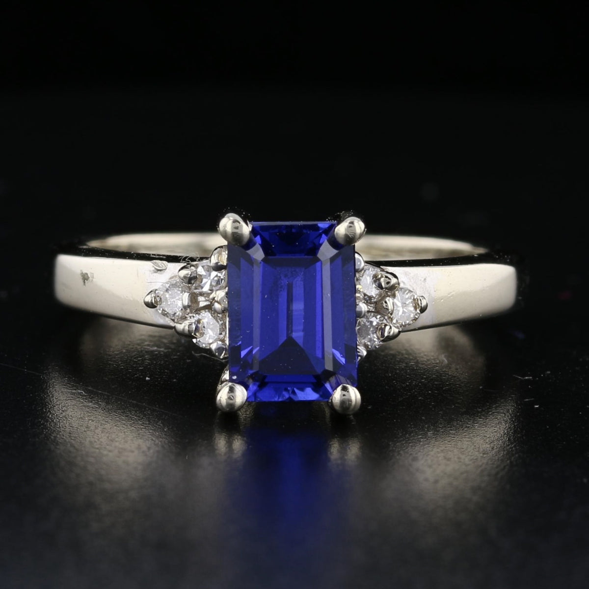 14K White Gold Lab Sapphire Ring   891586