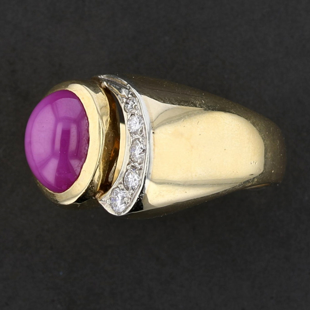 Vintage Star Ruby Diamond Accent Ring