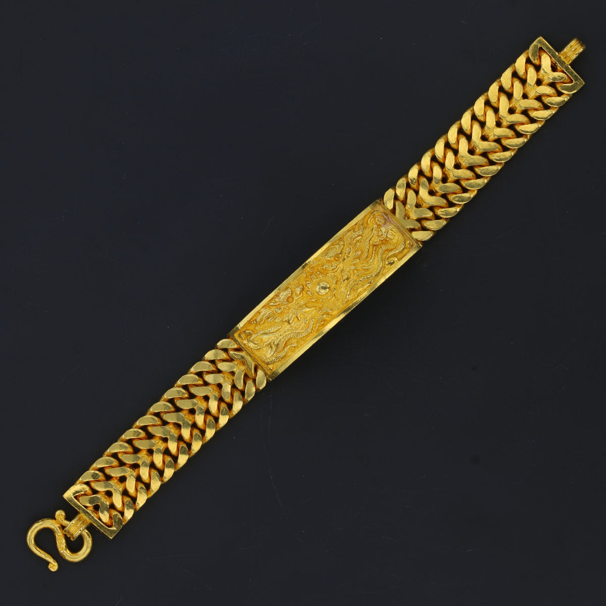 24K Yellow Gold Dragon Bracelet
