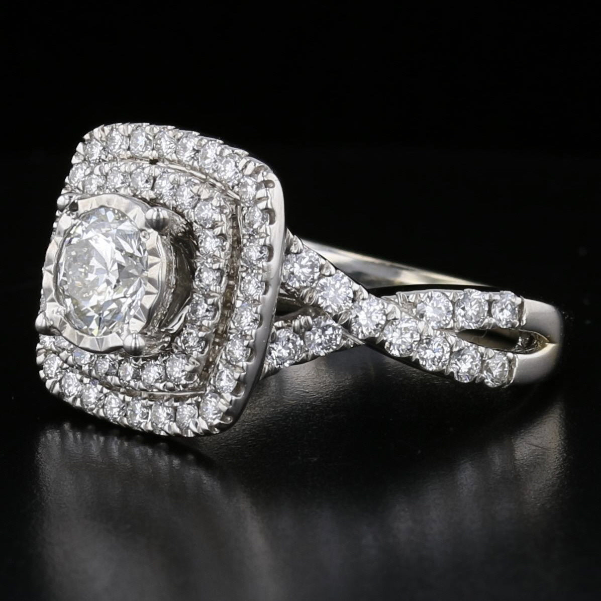 Double Halo Princess Cut Engagement/Bridal Ring