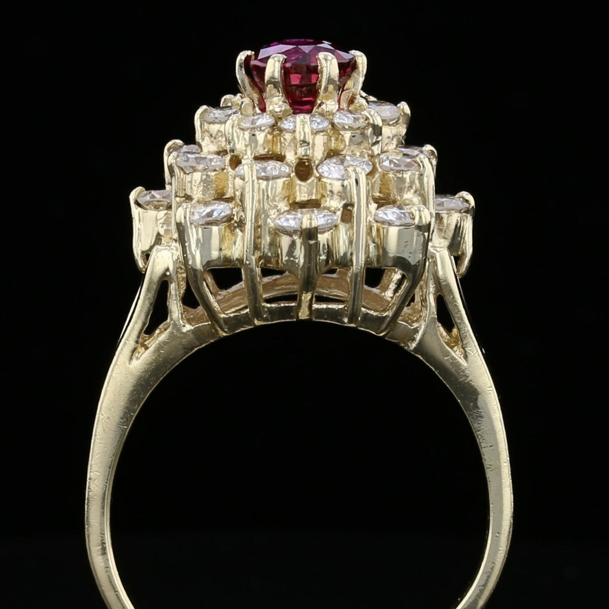 Vintage Yellow Gold Ruby Diamond Ring