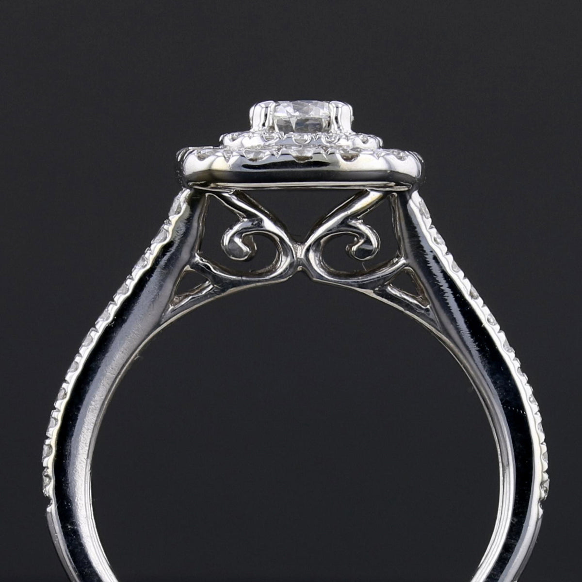 14K White Gold Vintage Diamond Ring (Missing Stone)