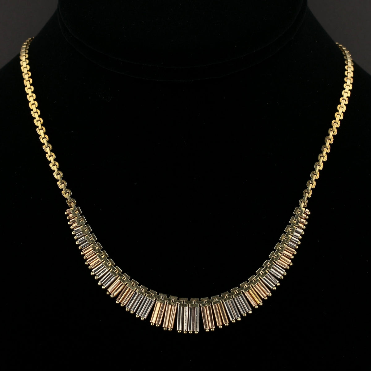 Tri-Color Gold Vintage Necklace  16”